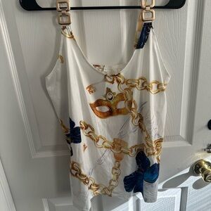Chain Print Sleeveless Top